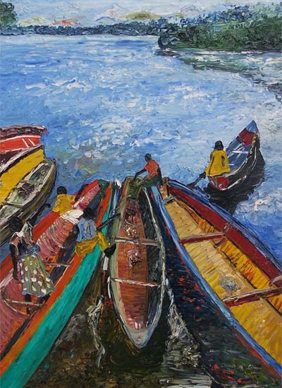 Peinture de l'artiste congolais Dieudonn� Moukala