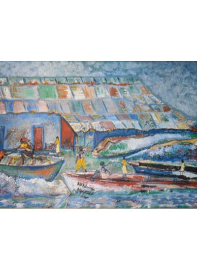 Peinture de l'artiste congolais Dieudonn� Moukala