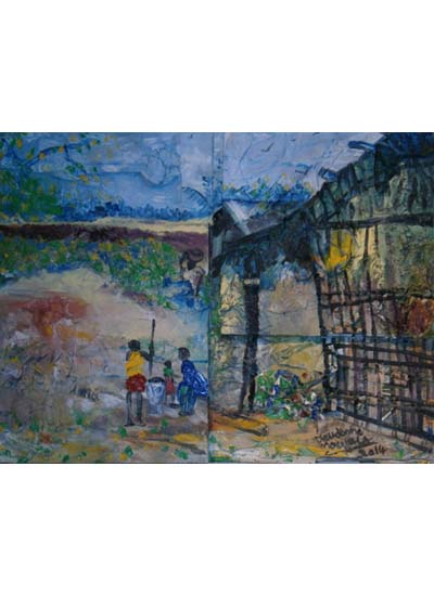 Peinture de l'artiste congolais Dieudonn� Moukala